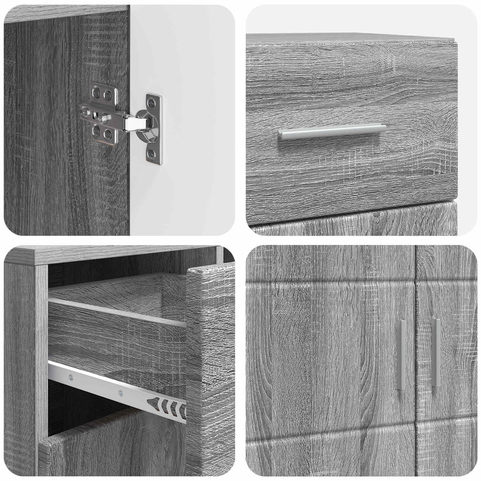 Cabinet en Bois avec tiroir Gris Sonoma 88,5 x 30,5 x 73 cm - XIOS