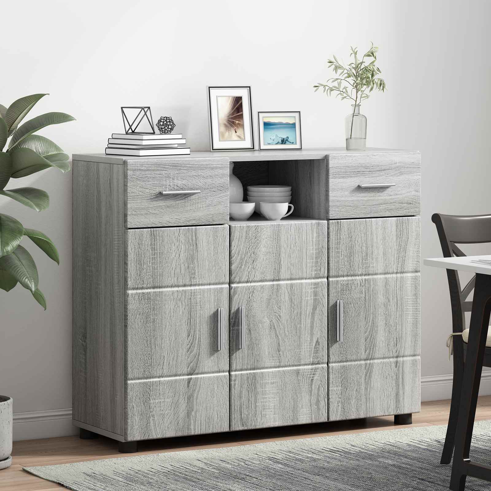 Cabinet en Bois avec tiroir Gris Sonoma 88,5 x 30,5 x 73 cm - XIOS