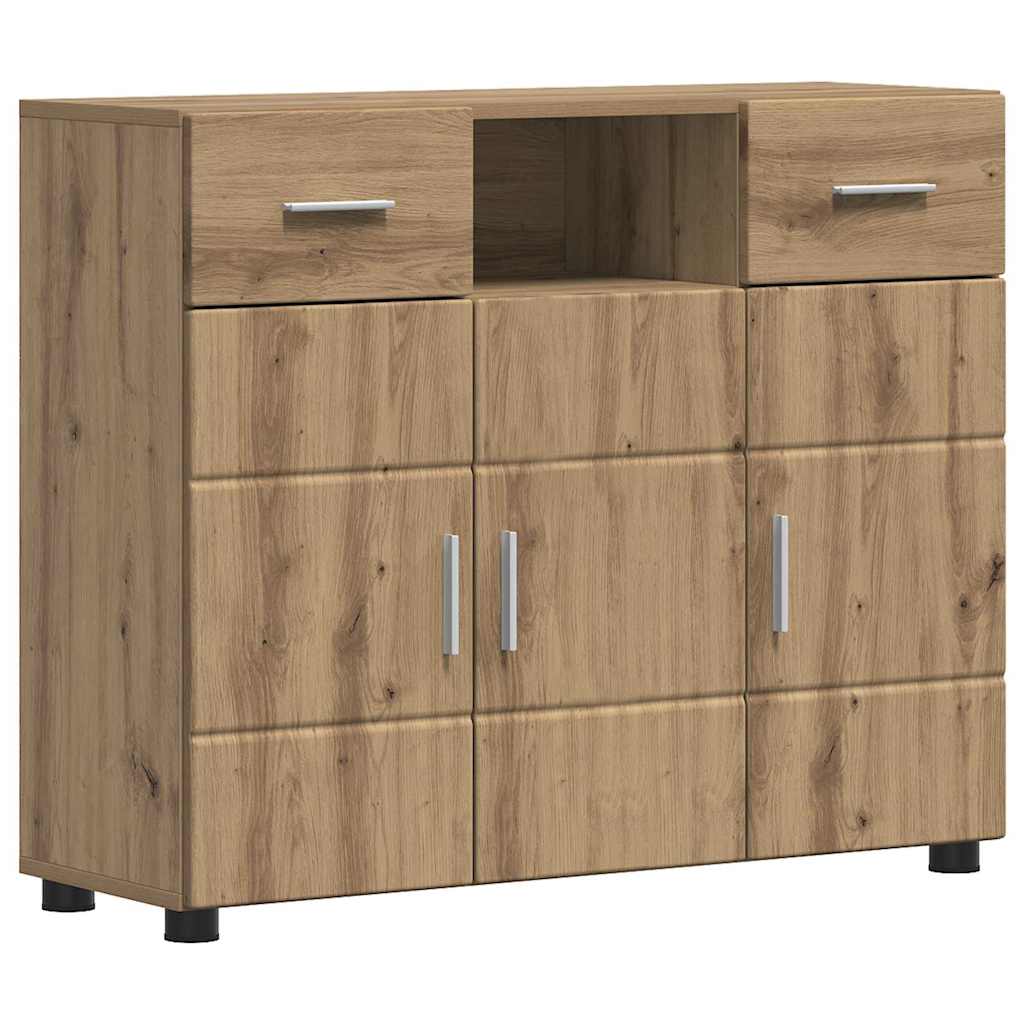Cabinet en Bois avec tiroir Chêne artisanal 88,5 x 30,5 x 73 cm - XIOS