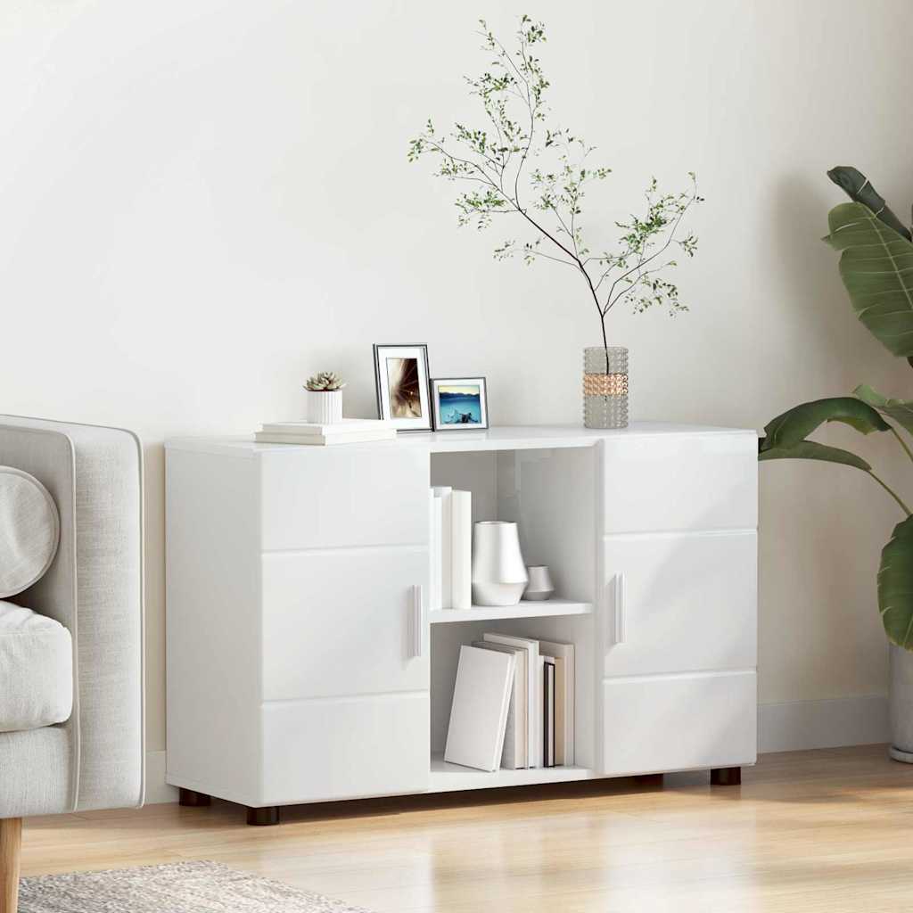 Buffet Blanc brillant 88,5 x 30,5 x 55,5 cm Bois d'ingénierie - XIOS