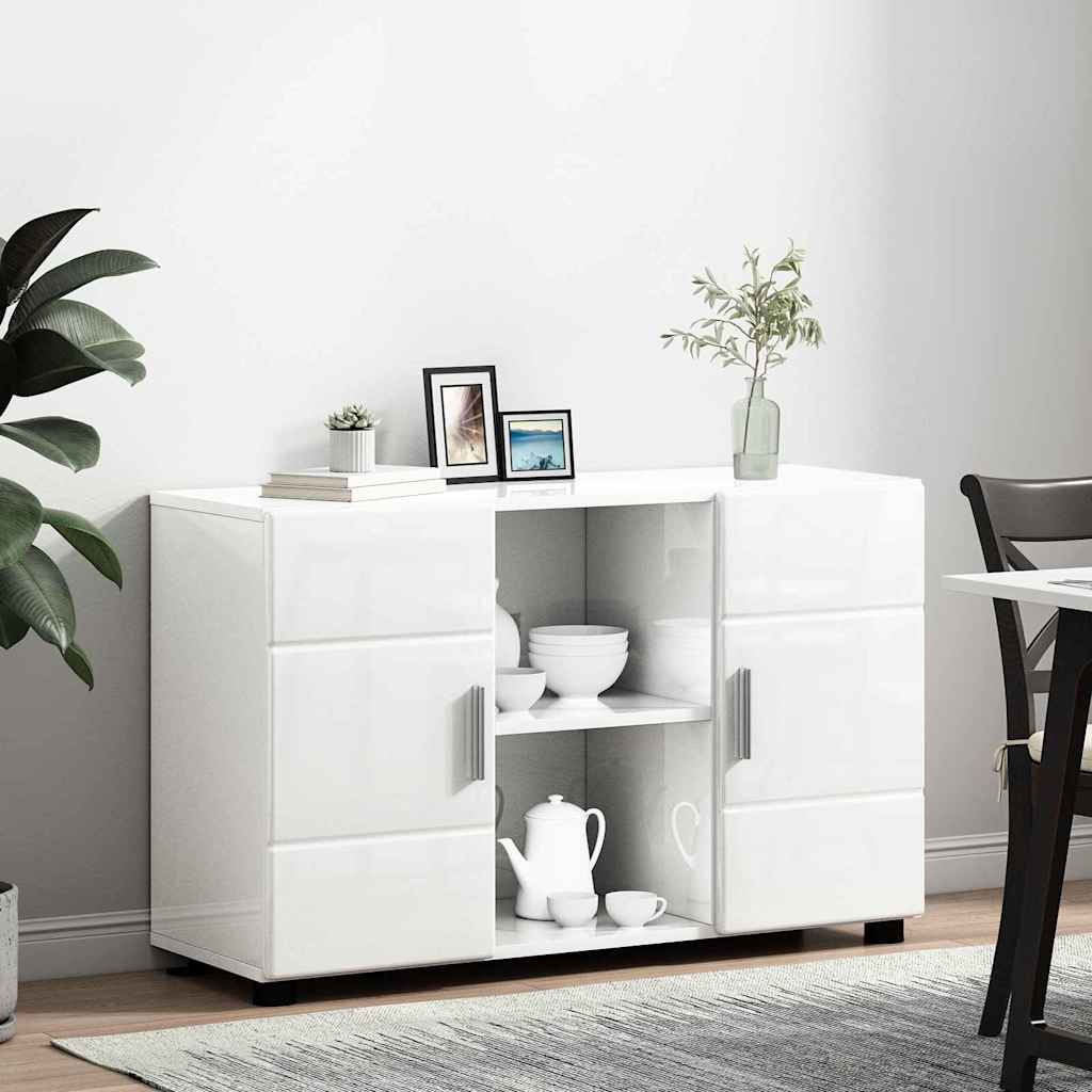 Buffet Blanc brillant 88,5 x 30,5 x 55,5 cm Bois d'ingénierie - XIOS