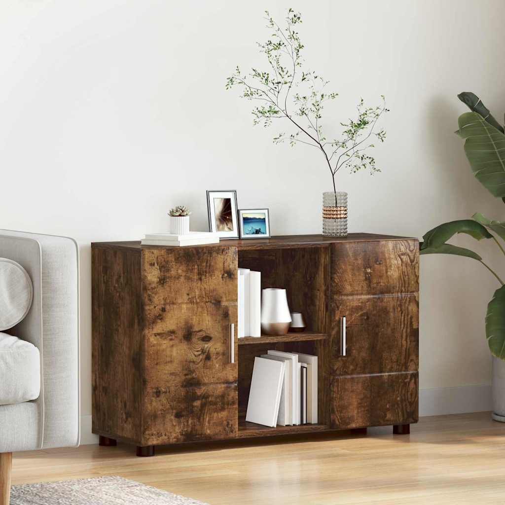 Buffet avec étagère FLORIN Chêne fumé 88,5 x 30,5 x 55,5 cm - XIOS