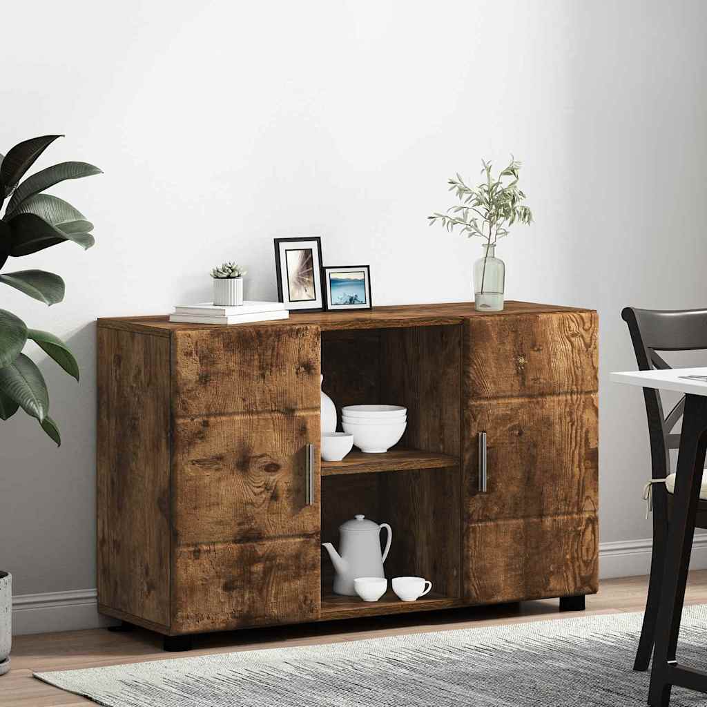 Buffet avec étagère FLORIN Chêne fumé 88,5 x 30,5 x 55,5 cm - XIOS