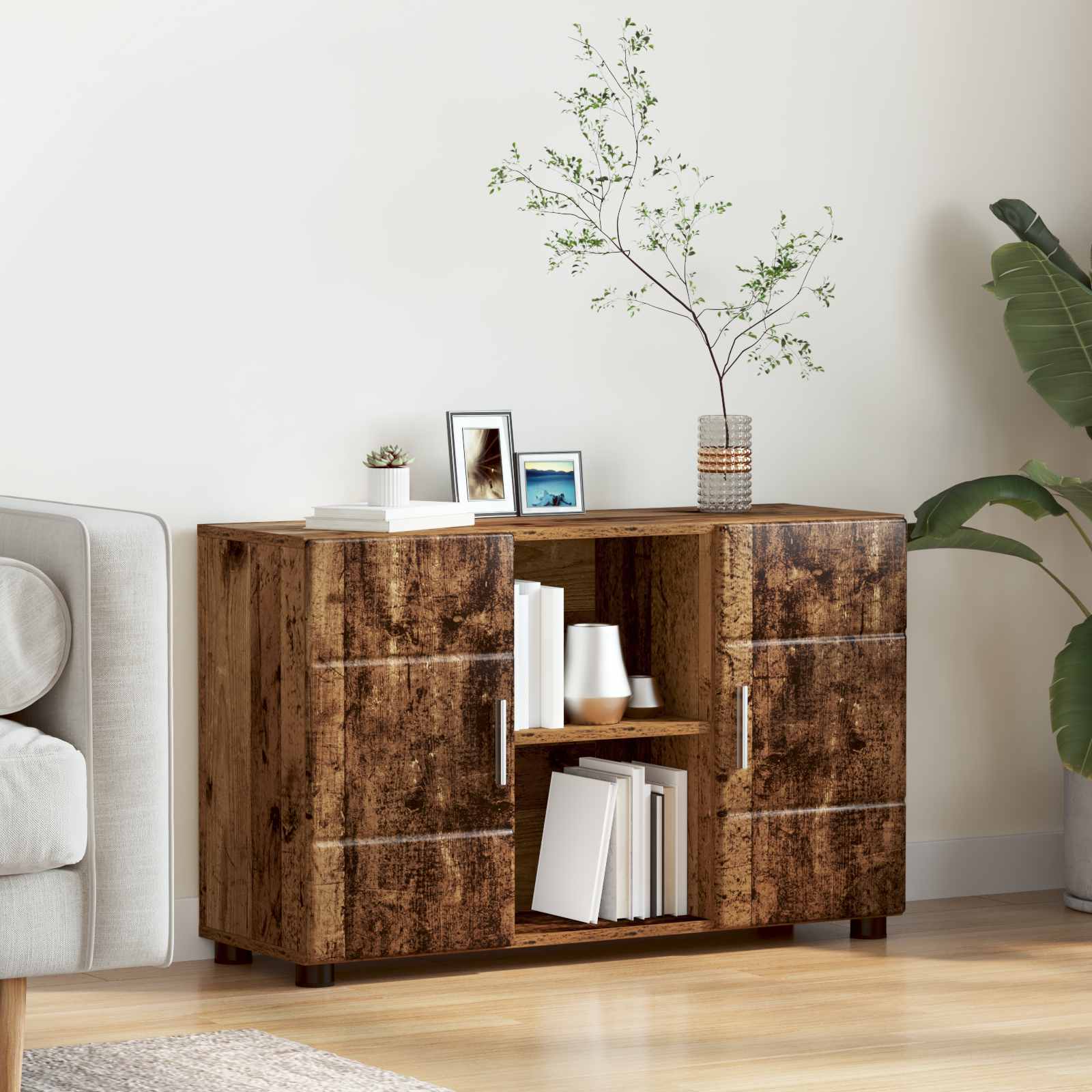 Buffet avec étagère FLORIN Bois ancien 88,5 x 30,5 x 55,5 cm - XIOS