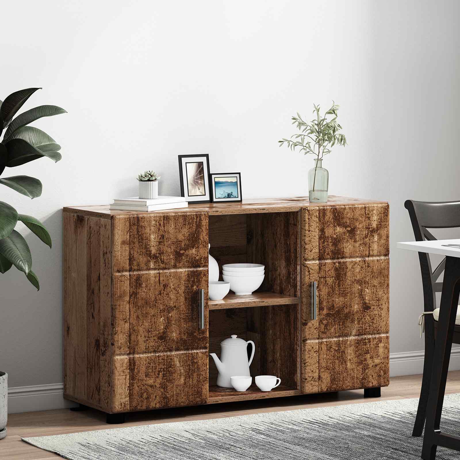 Buffet avec étagère FLORIN Bois ancien 88,5 x 30,5 x 55,5 cm - XIOS