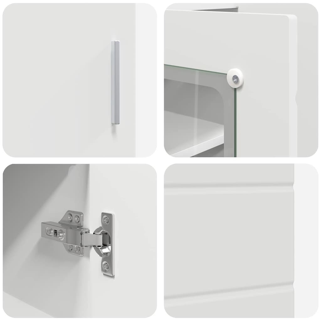 Buffet avec étagère Blanc 55.5 x 29 x 100 cm Bois d'ingénierie - XIOS