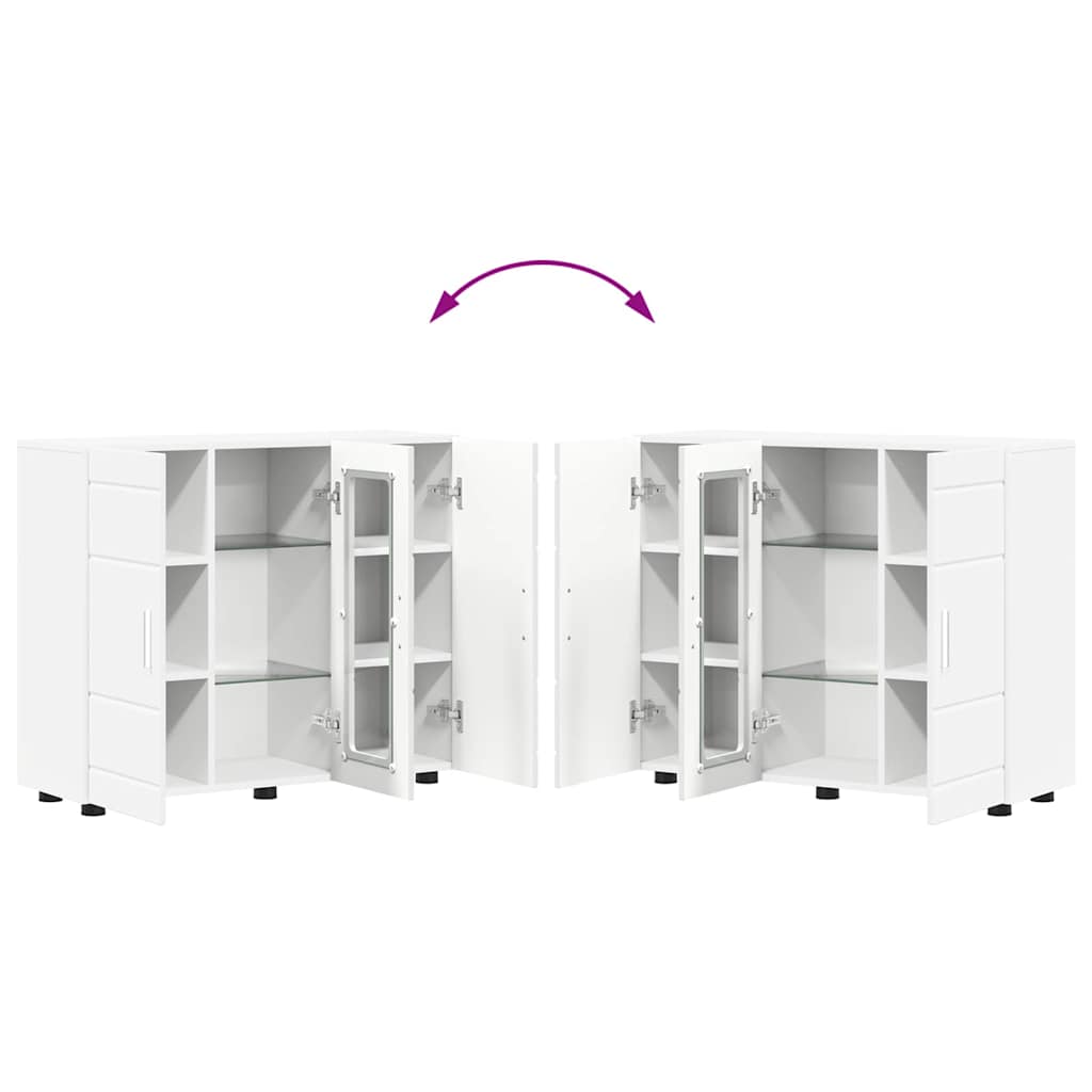 Buffet avec étagère Blanc 55.5 x 29 x 100 cm Bois d'ingénierie - XIOS