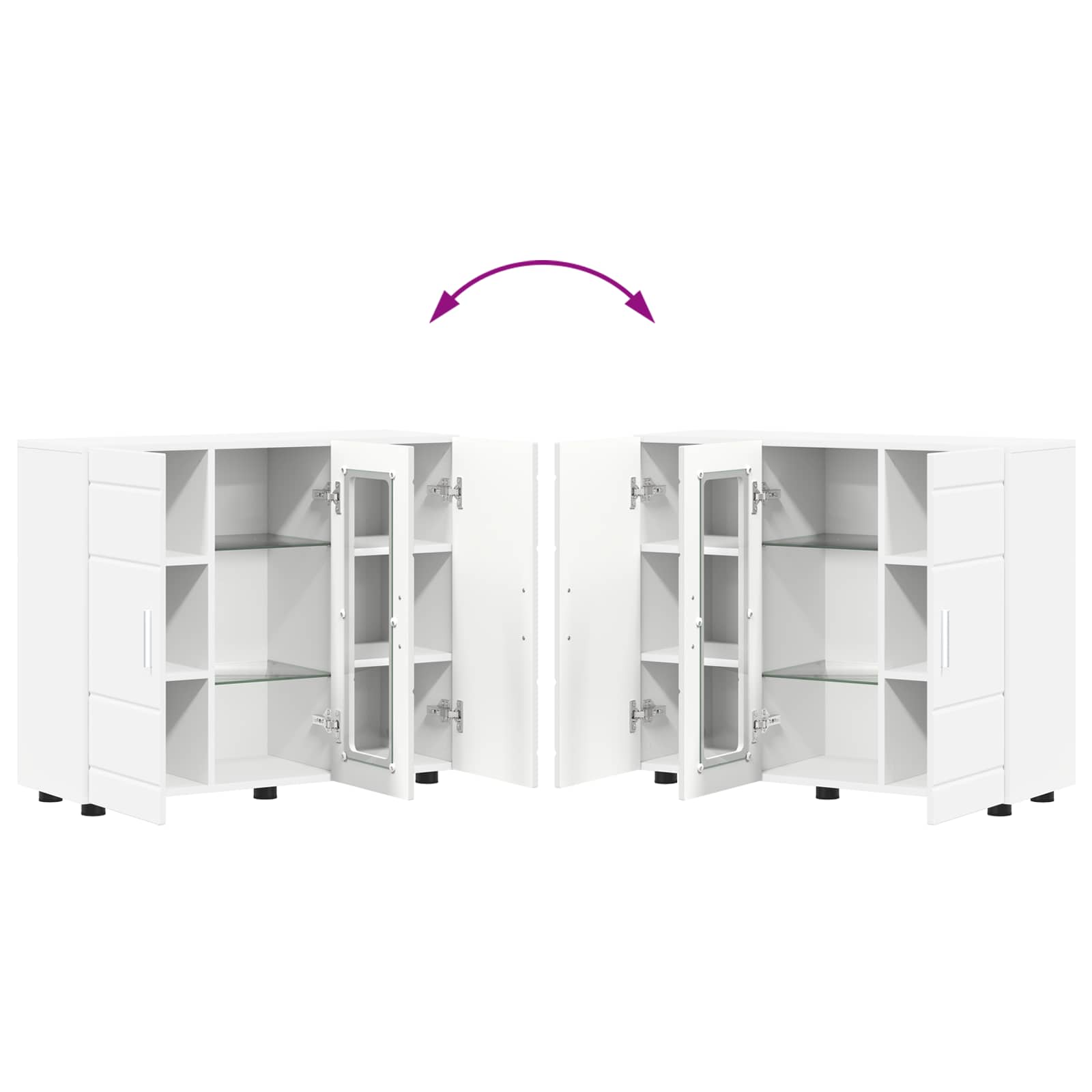 Cabinet en Bois Blanc 88,5 x 30,5 x 73 cm Bois d'ingénierie - XIOS