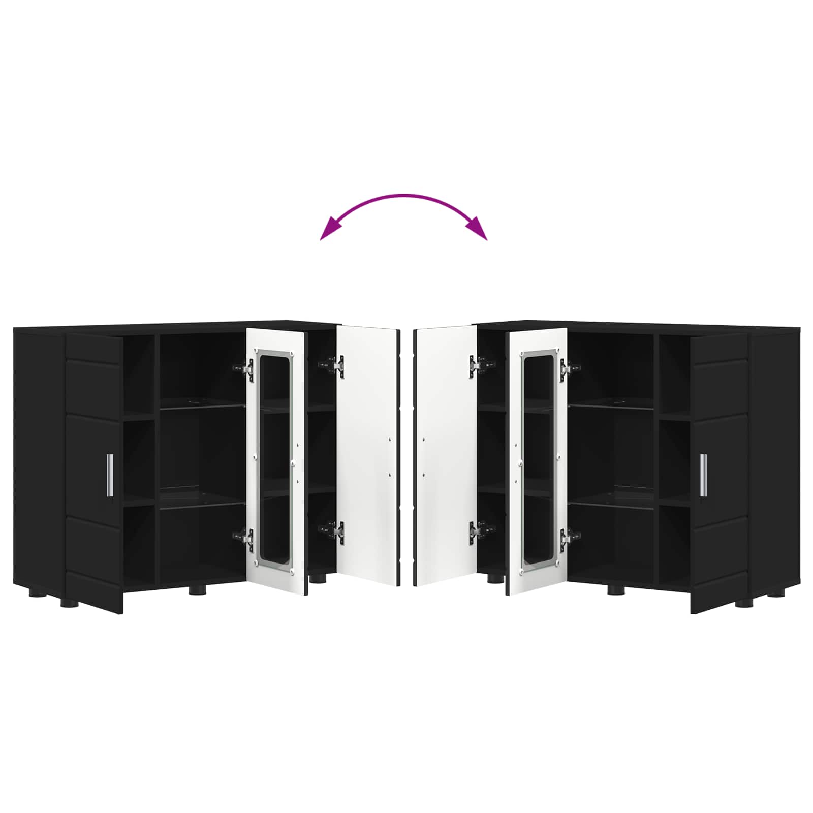 Cabinet en Bois Noir 88,5 x 30,5 x 73 cm Bois d'ingénierie - XIOS