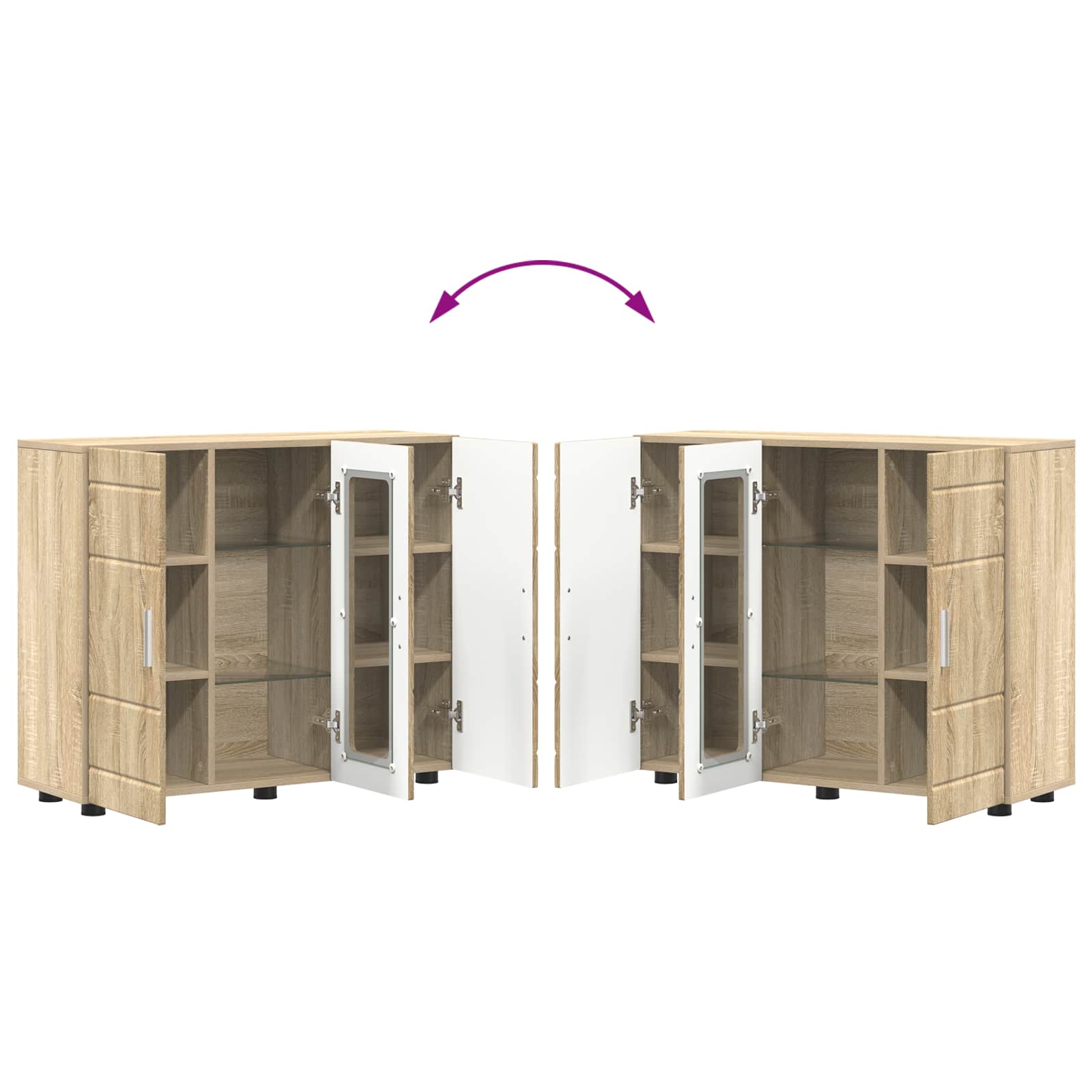 Cabinet en Bois avec stockage Chêne Sonoma 88,5 x 30,5 x 73 cm - XIOS