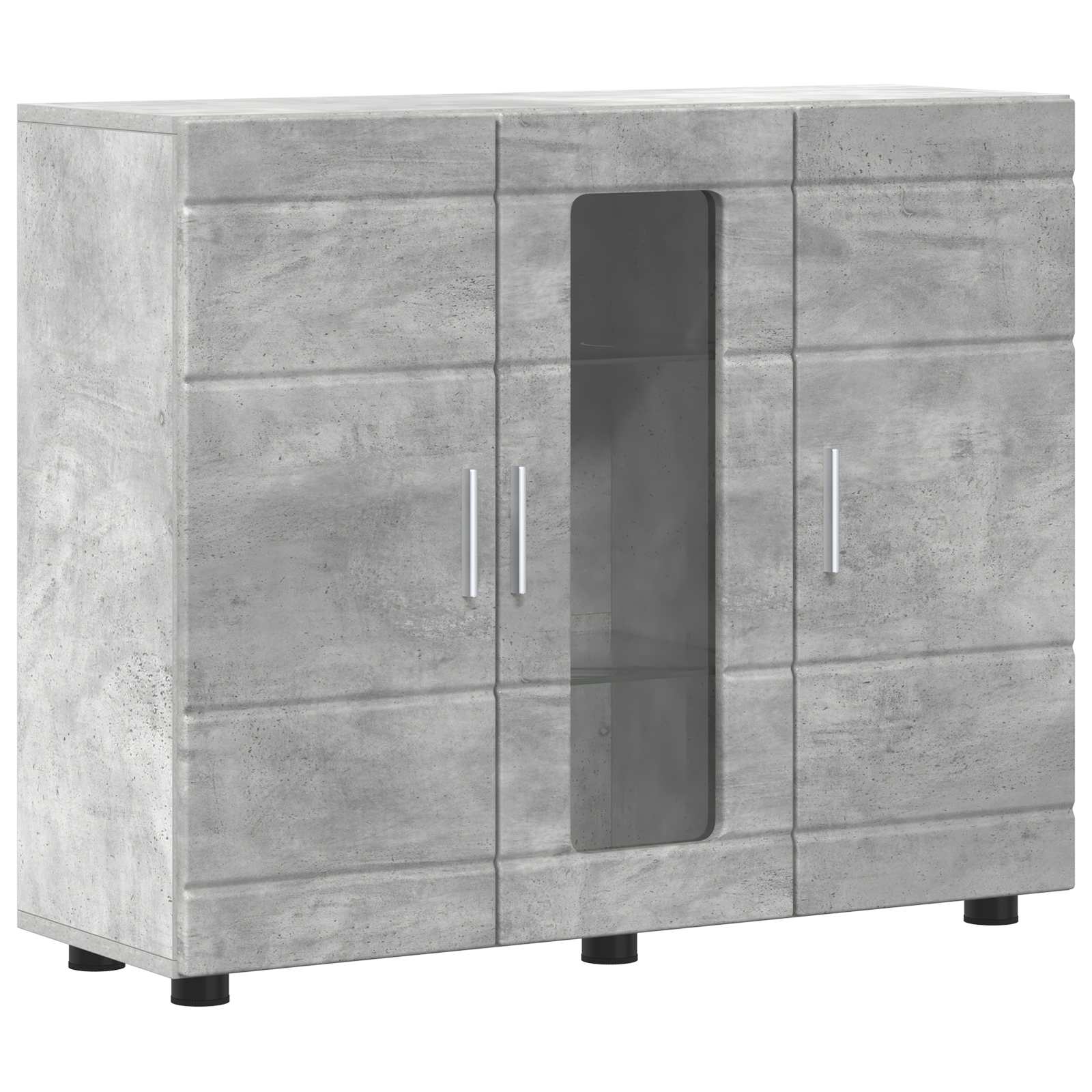 Cabinet en Bois avec stockage Gris béton 88,5 x 30,5 x 73 cm - XIOS