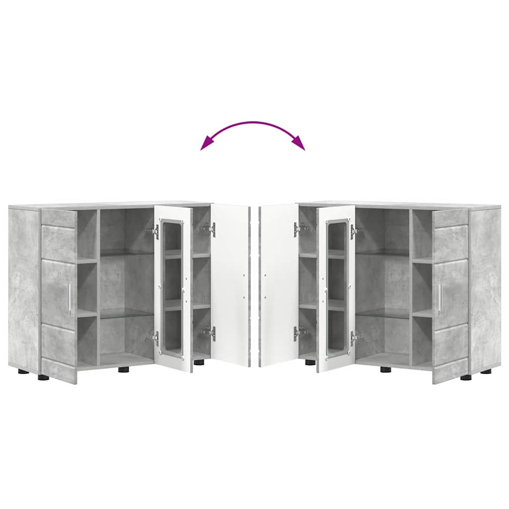 Buffet Gris béton 55.5 x 29 x 100 cm Bois d'ingénierie - XIOS