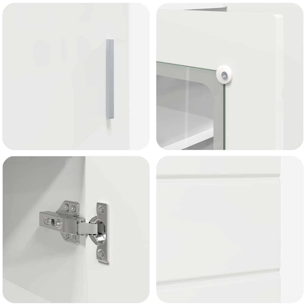 Buffet Blanc brillant 55.5 x 29 x 100 cm Bois d'ingénierie - XIOS