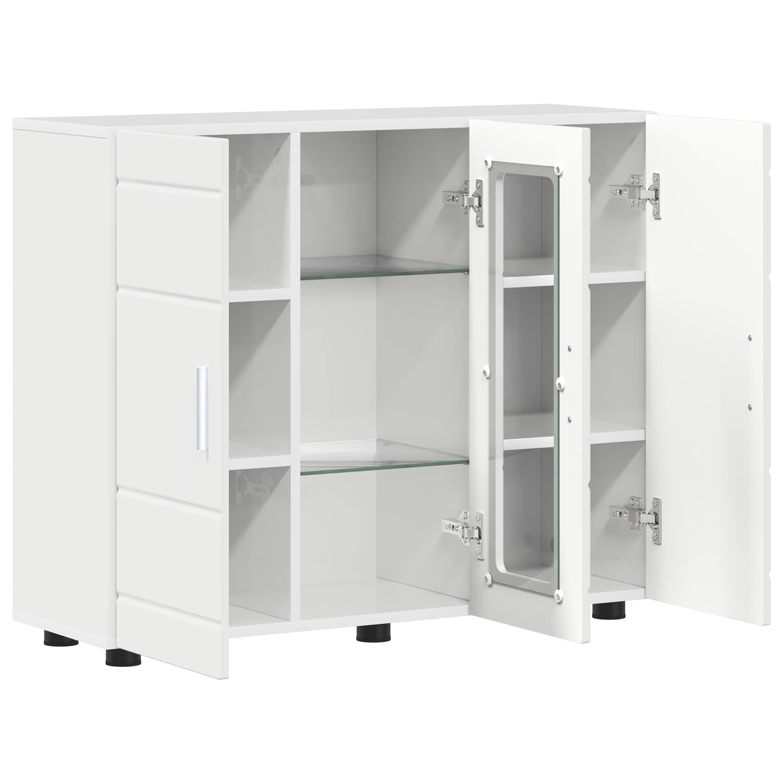 Cabinet en Bois Blanc brillant 88,5 x 30,5 x 73 cm - XIOS