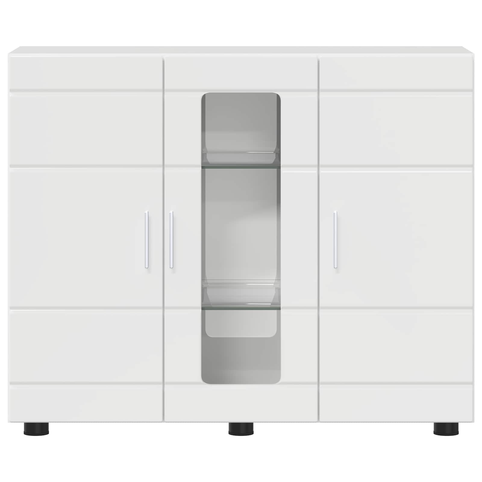 Cabinet en Bois Blanc brillant 88,5 x 30,5 x 73 cm - XIOS
