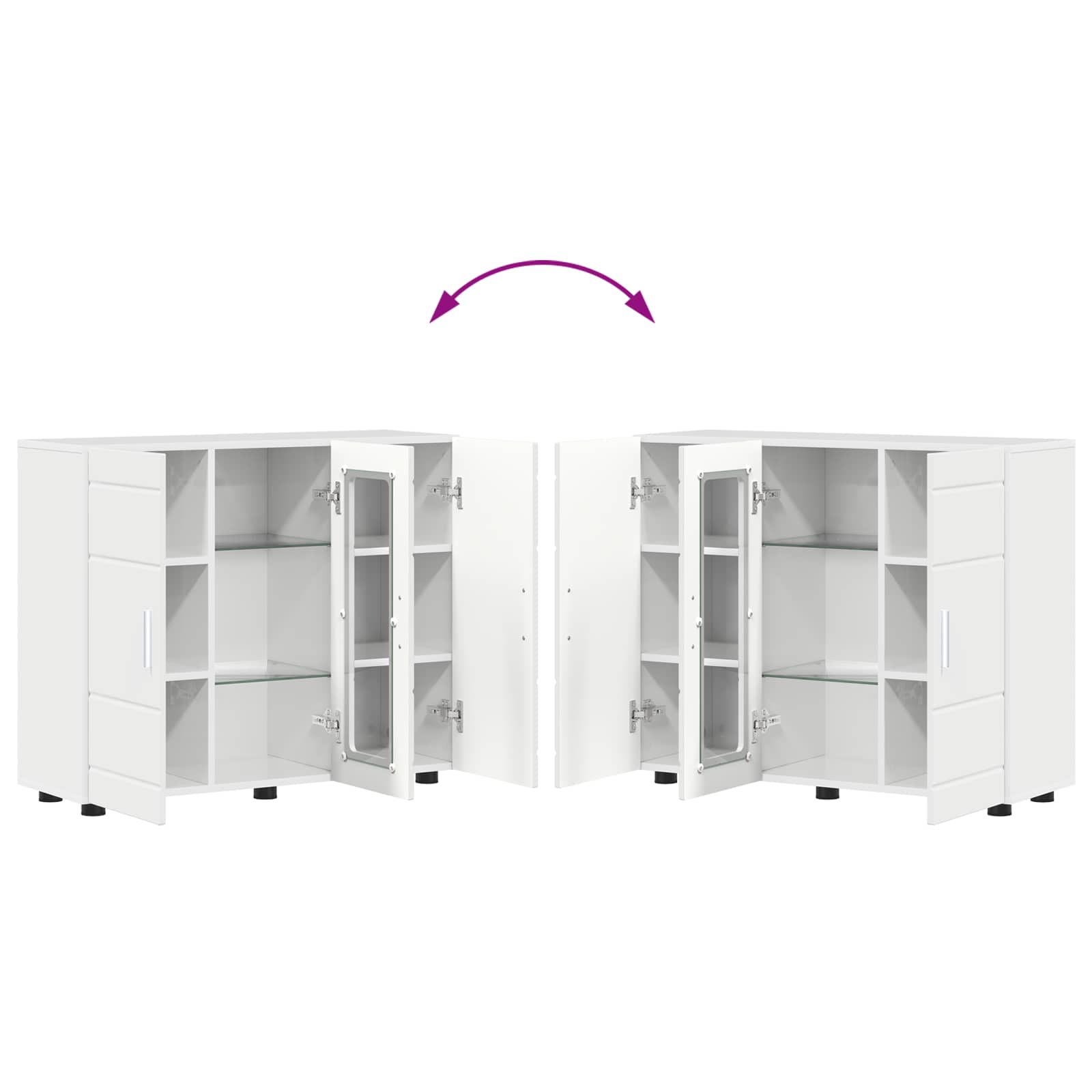 Cabinet en Bois Blanc brillant 88,5 x 30,5 x 73 cm - XIOS
