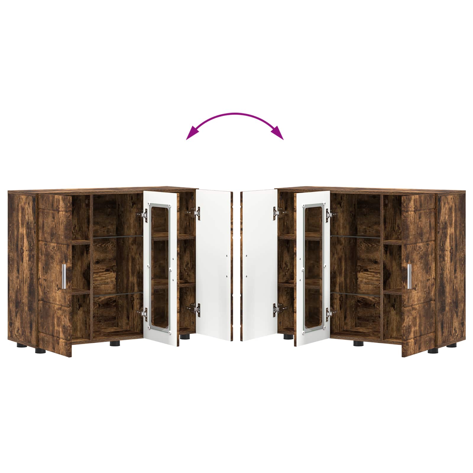Cabinet en Bois avec stockage Chêne fumé 88,5 x 30,5 x 73 cm - XIOS