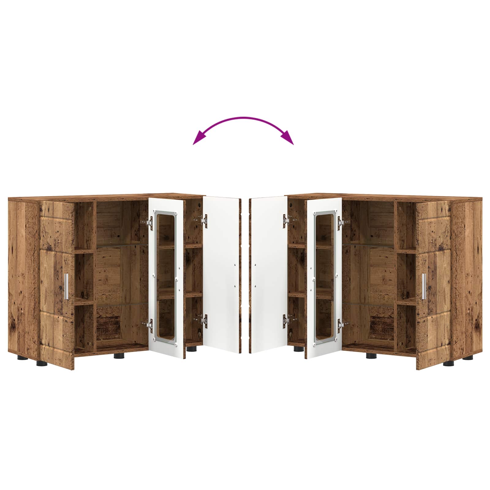 Cabinet en Bois avec stockage Bois ancien 88,5 x 30,5 x 73 cm - XIOS