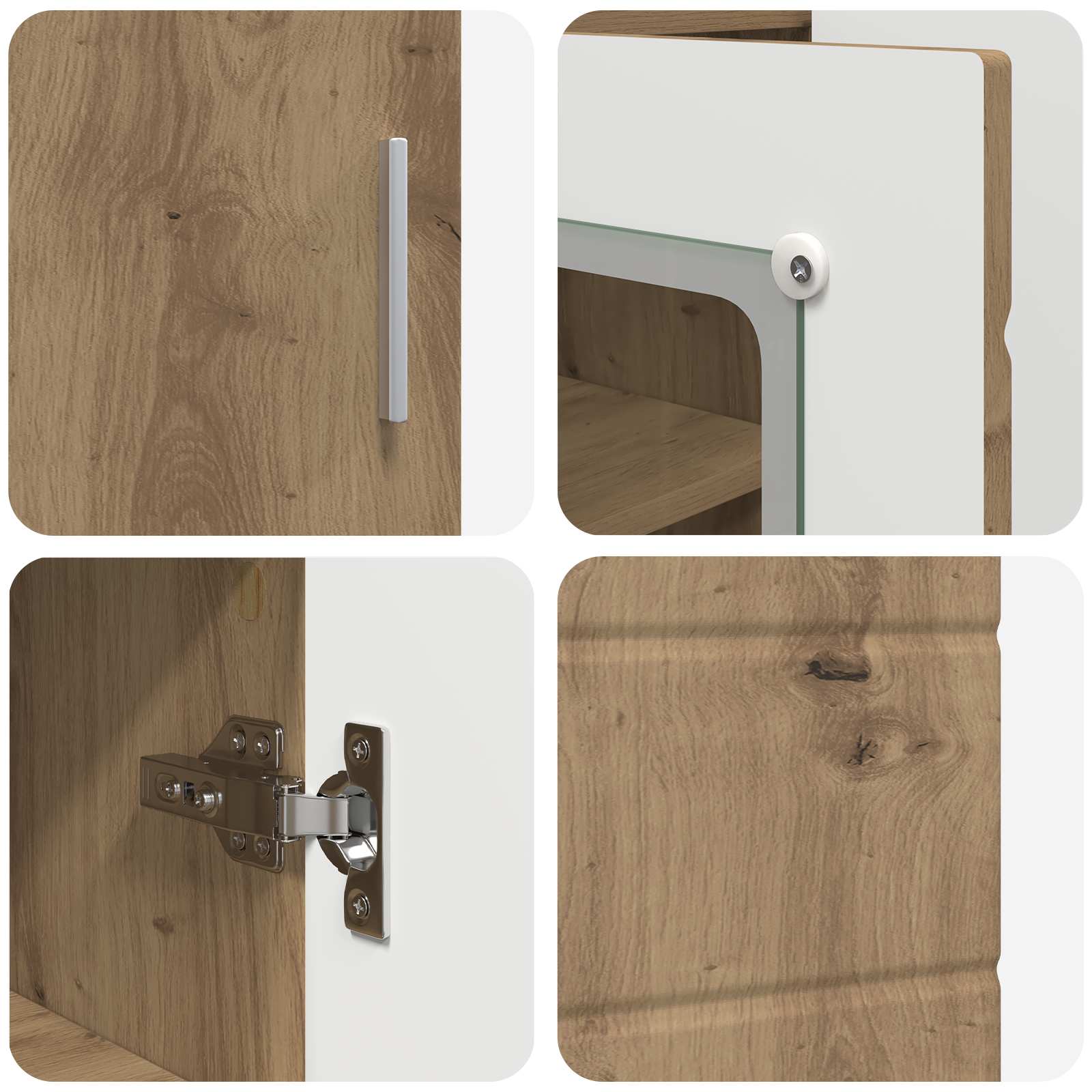 Cabinet en Bois Chêne artisanal 88,5 x 30,5 x 73 cm - XIOS