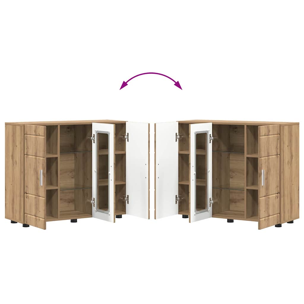 Buffet chêne artisanal 55.5 x 29 x 100 cm Bois d'ingénierie - XIOS