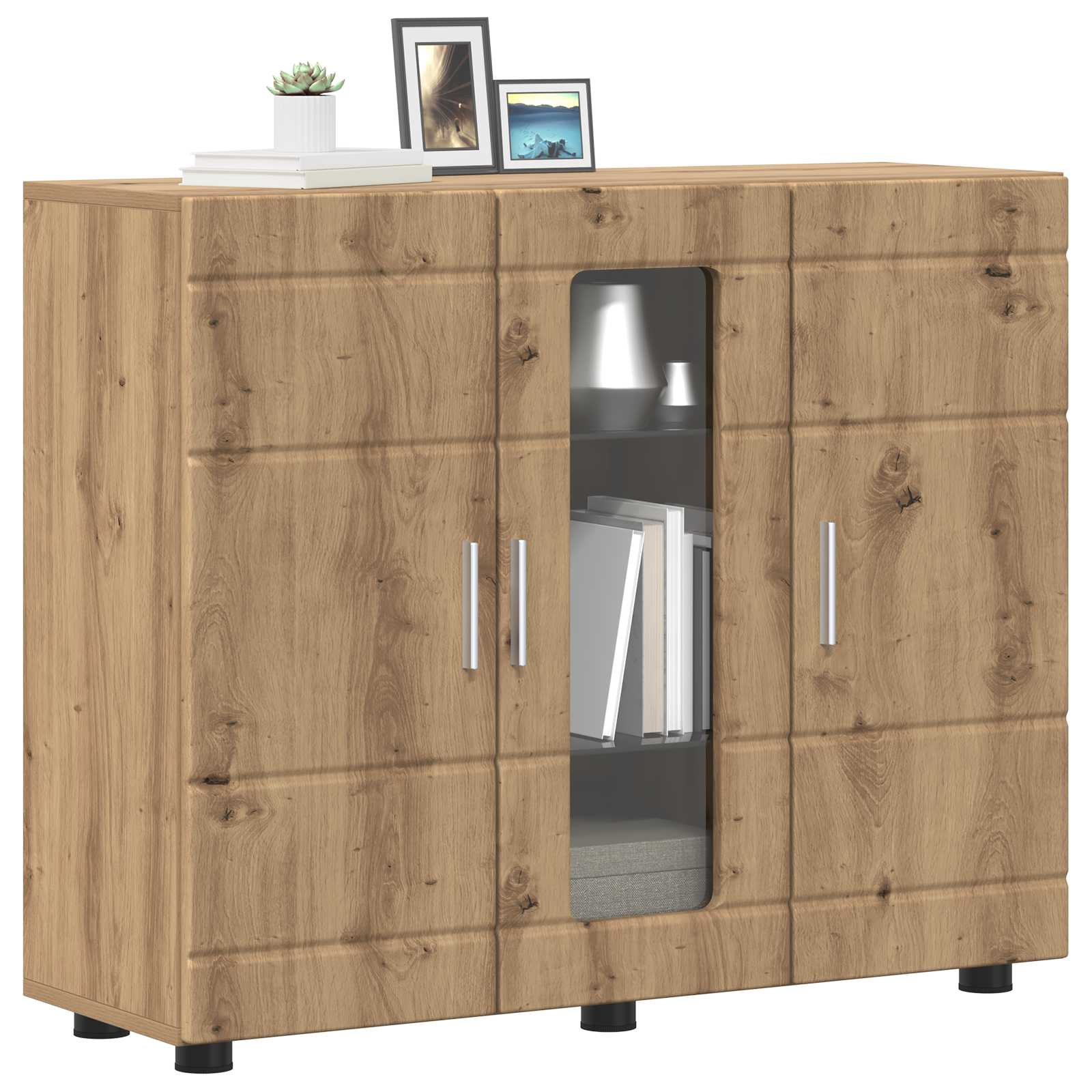 Cabinet en Bois Chêne artisanal 88,5 x 30,5 x 73 cm - XIOS
