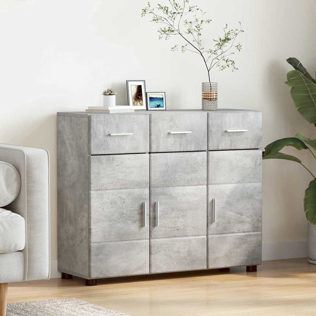 Buffet FLORIN Gris béton 88,5 x 30,5 x 73 cm Bois d'ingénierie - XIOS