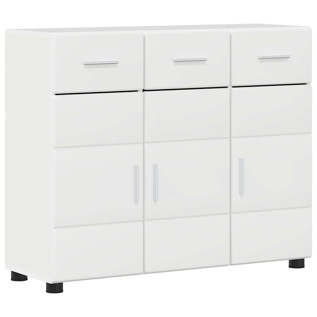 Buffet avec étagère FLORIN Blanc brillant 88,5 x 30,5 x 73 cm