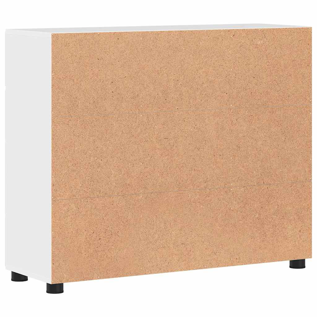 Buffet avec étagère FLORIN Blanc brillant 88,5 x 30,5 x 73 cm