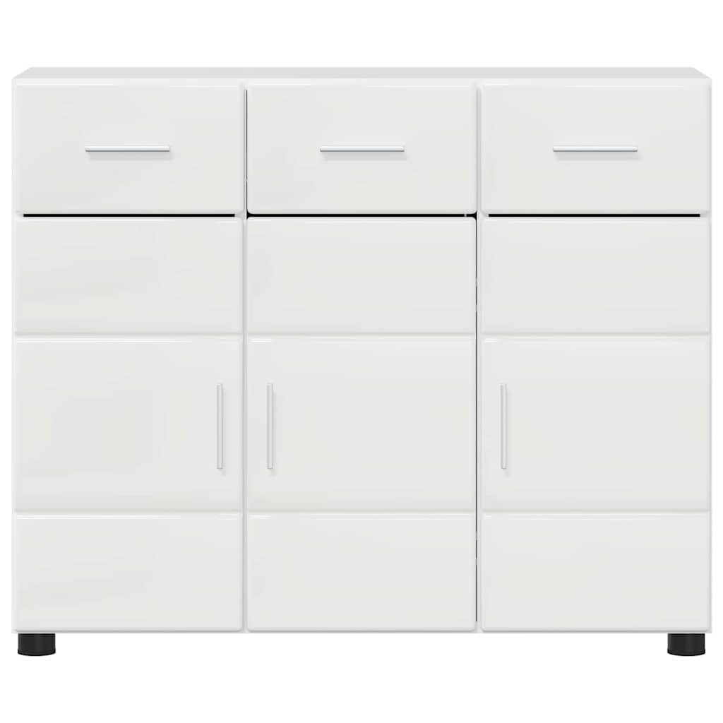 Buffet avec étagère FLORIN Blanc brillant 88,5 x 30,5 x 73 cm