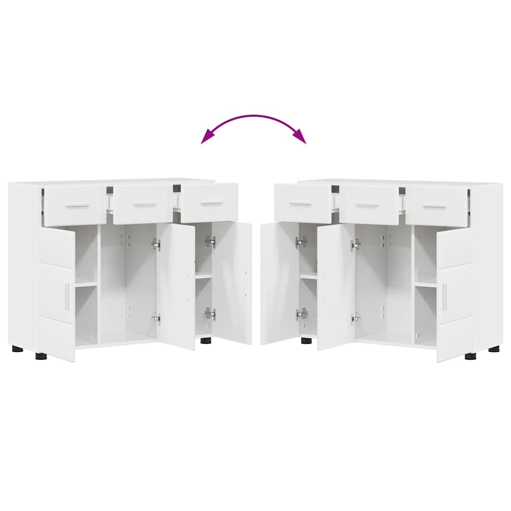 Buffet avec étagère FLORIN Blanc brillant 88,5 x 30,5 x 73 cm