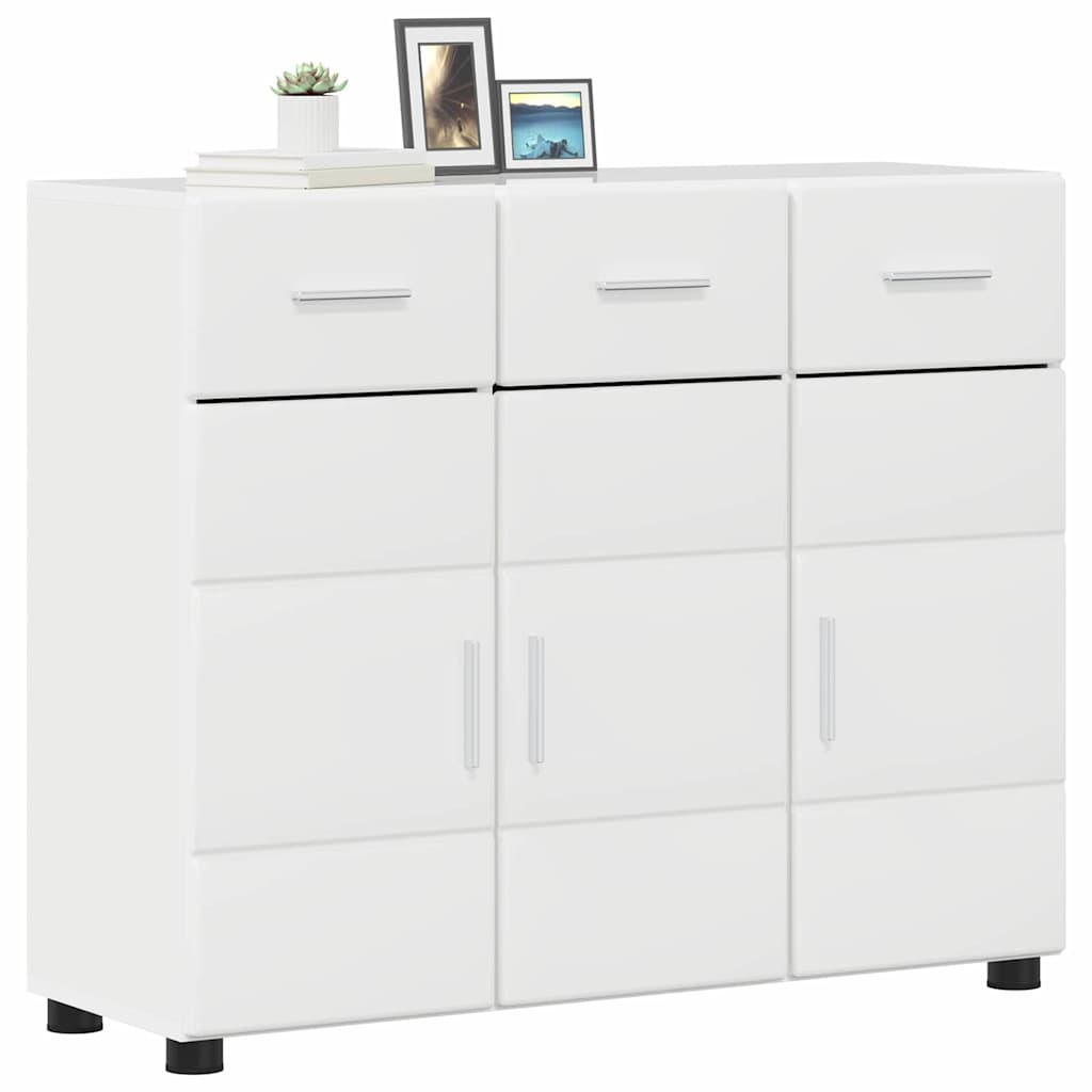 Buffet avec étagère FLORIN Blanc brillant 88,5 x 30,5 x 73 cm