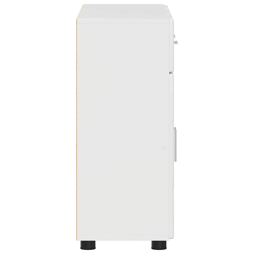 Buffet avec étagère FLORIN Blanc brillant 88,5 x 30,5 x 73 cm