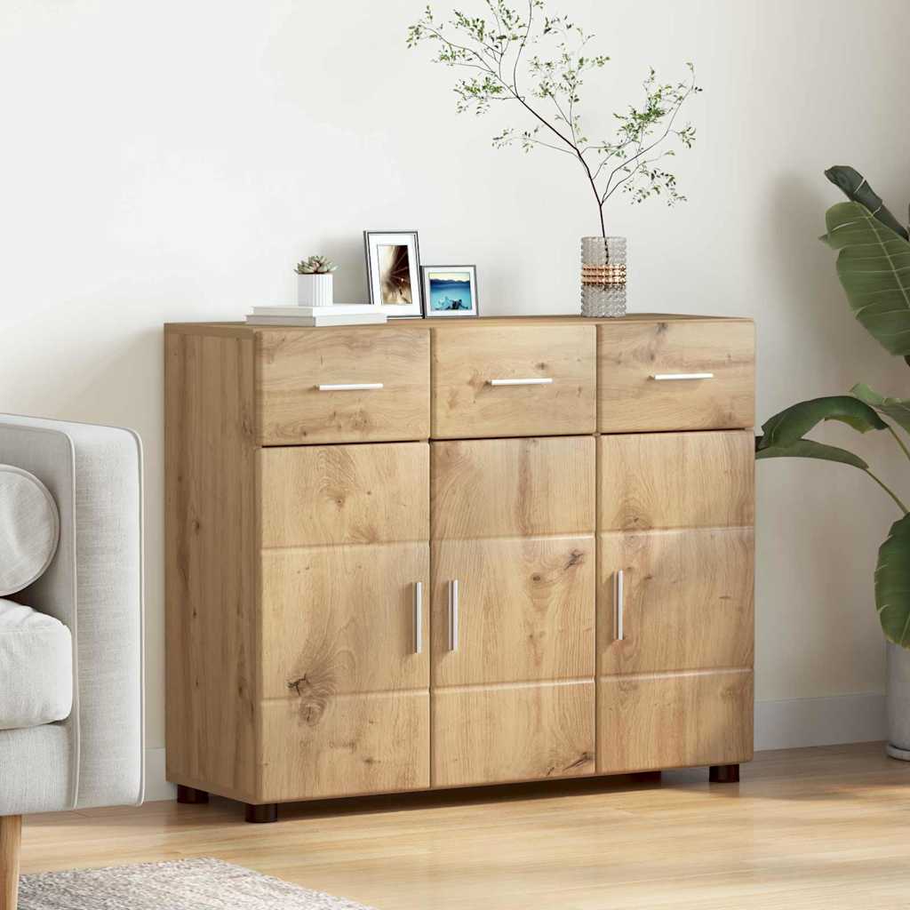 Buffet avec étagère FLORIN Chêne artisanal 88,5 x 30,5 x 73 cm - XIOS