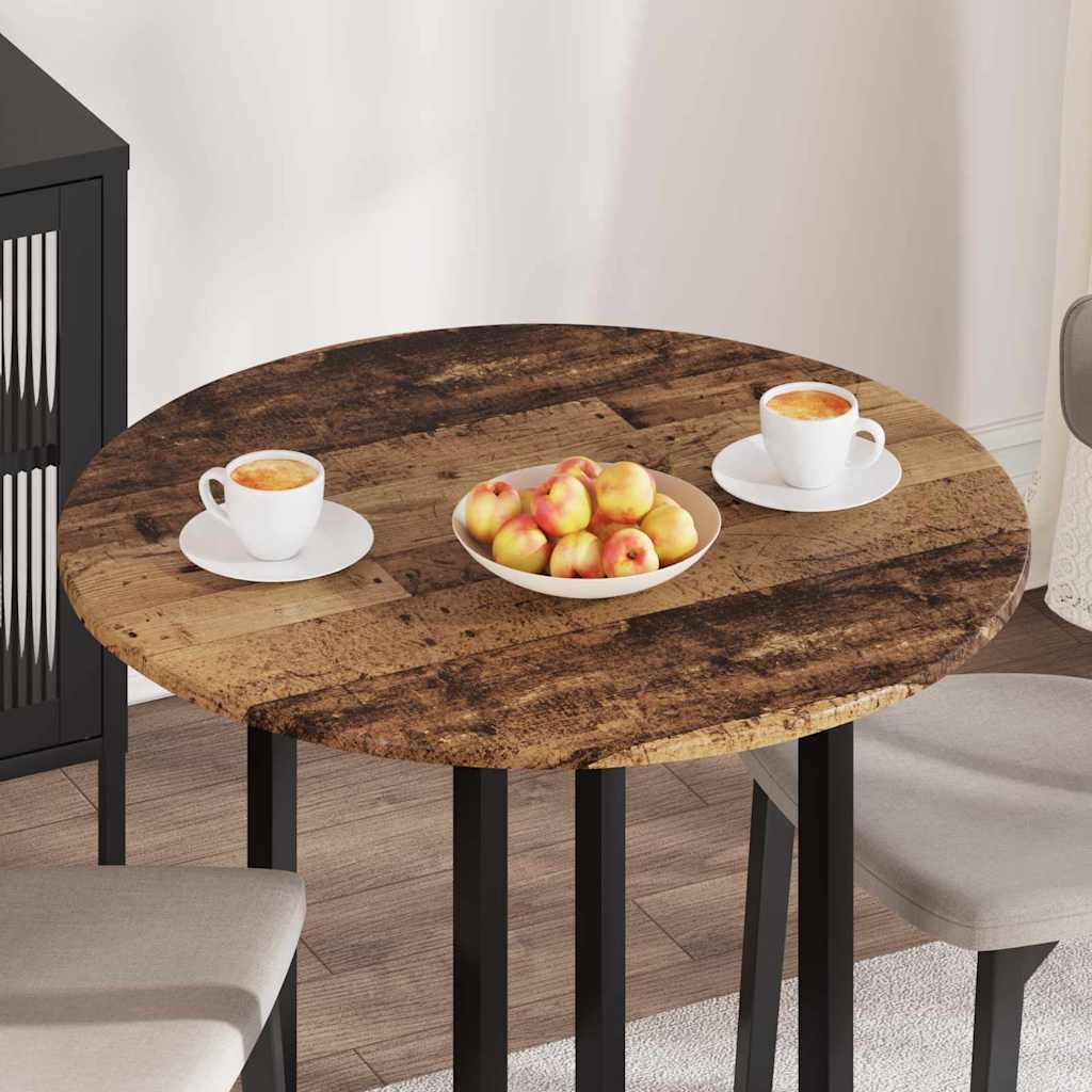 Plateau de table Bois ancien Ø 80 x 1,5 cm Bois d'ingénierie