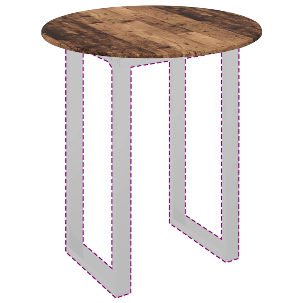 Plateau de table Bois ancien Ø 80 x 1,5 cm Bois d'ingénierie