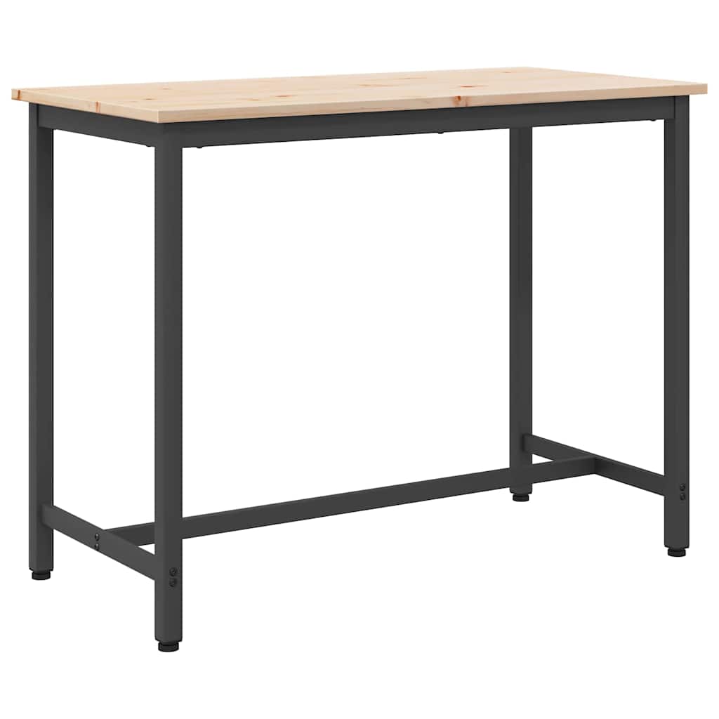 table Naturel 100 x 50 x 77 cm Bois d'ingénierie et acier - XIOS