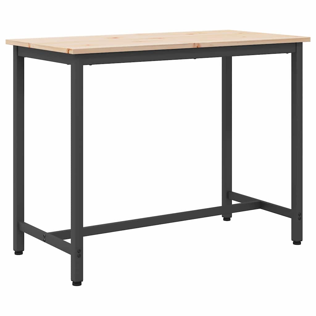 table Naturel 100 x 50 x 77 cm Bois d'ingénierie et acier - XIOS