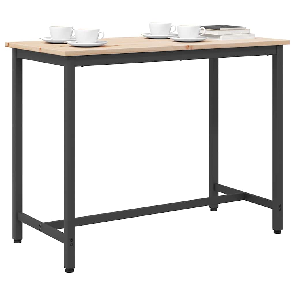 table Naturel 100 x 50 x 77 cm Bois d'ingénierie et acier - XIOS