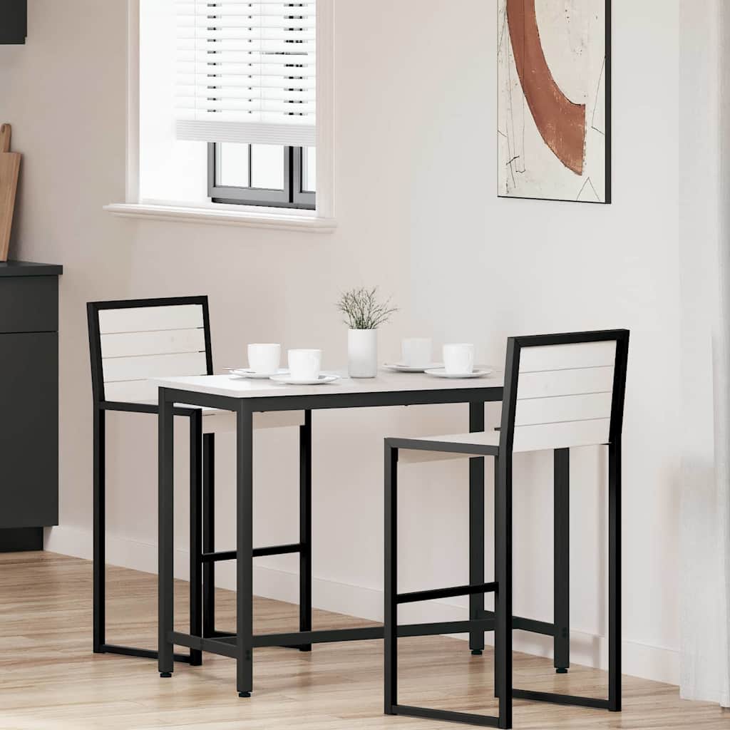table Blanc 100 x 50 x 77 cm Bois d'ingénierie et acier - XIOS