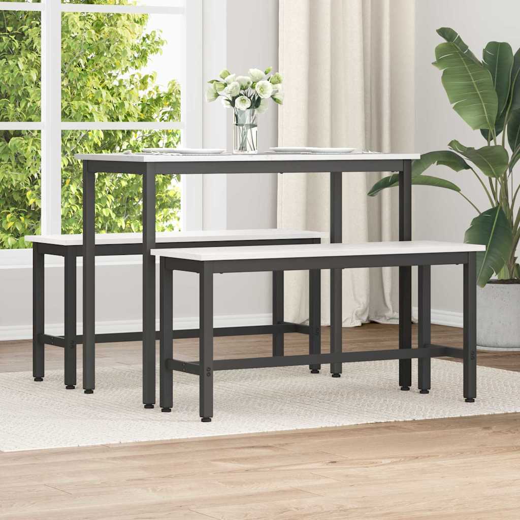 Banc de salle à manger 2 pcs Blanc 100 x 32,5 x 49 cm - XIOS