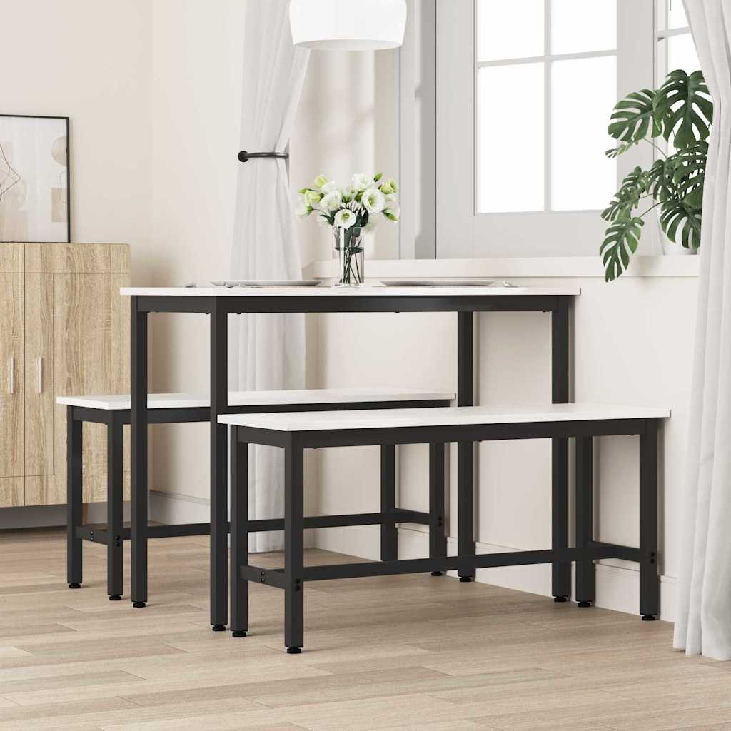 Banc de salle à manger 2 pcs Blanc 100 x 32,5 x 49 cm - XIOS