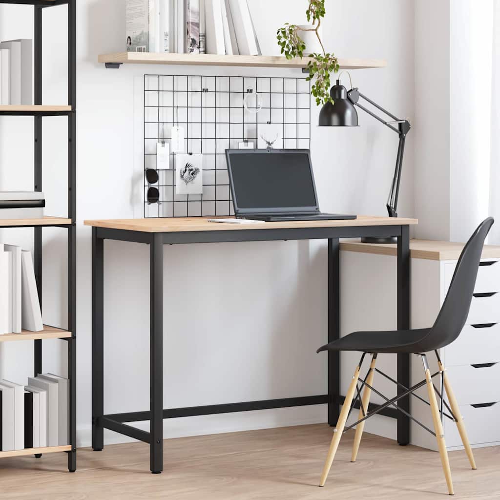 table Naturel 100 x 50 x 77 cm Bois d'ingénierie et acier - XIOS