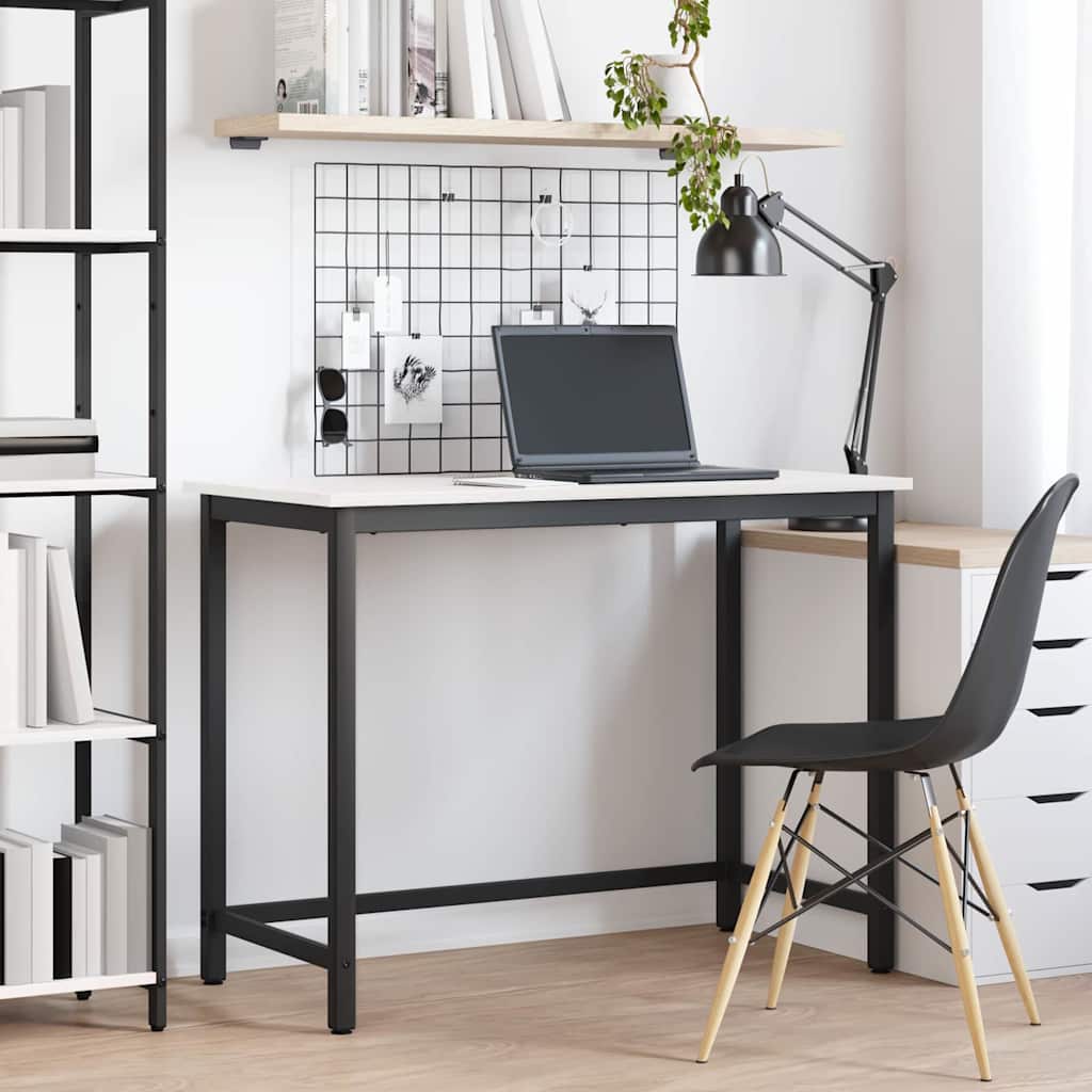 table Blanc 100 x 50 x 77 cm Bois d'ingénierie et acier - XIOS