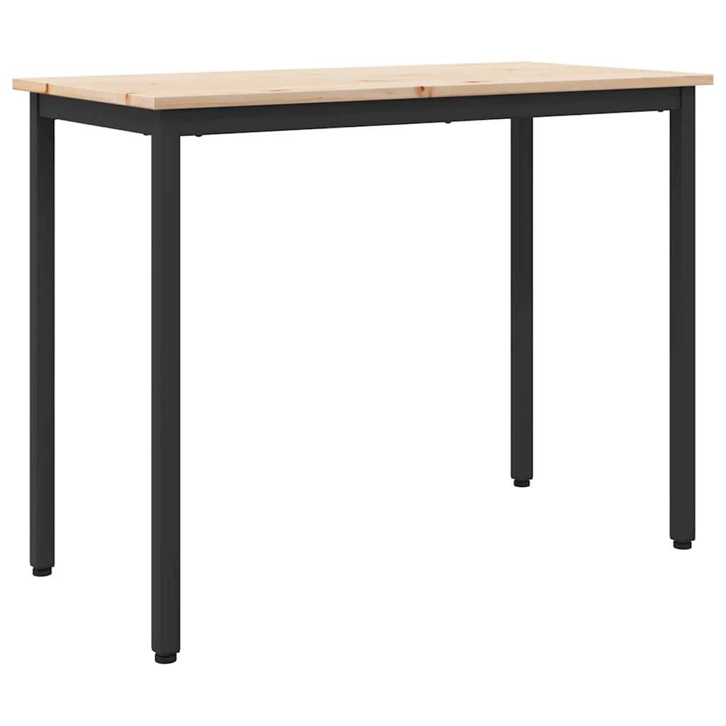 table Naturel 100 x 50 x 77 cm Bois d'ingénierie et acier - XIOS