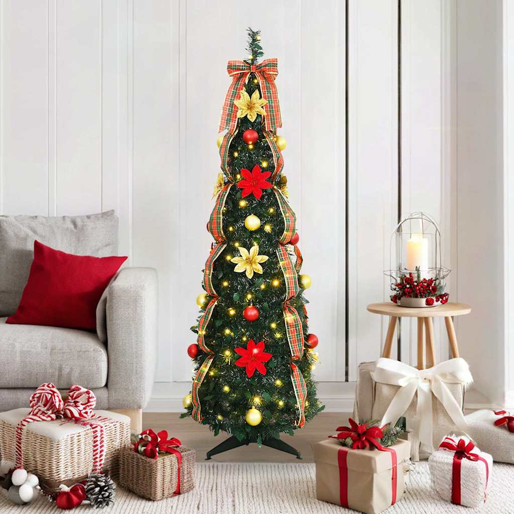 Sapin de Noël artificiel avec 100 LED Vert 150 cm PVC - XIOS