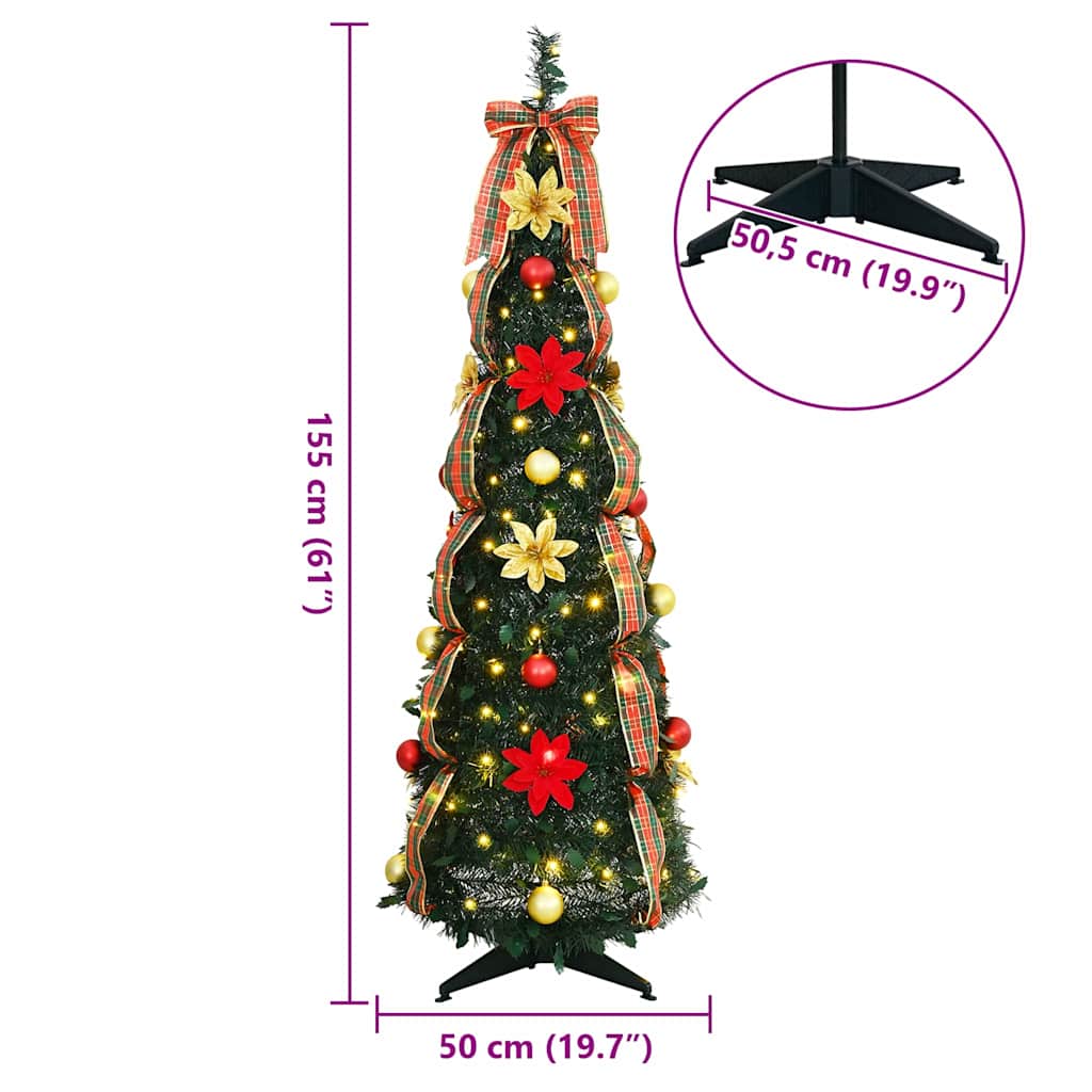 Sapin de Noël artificiel avec 100 LED Vert 150 cm PVC - XIOS