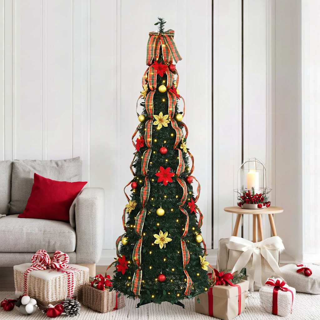 Sapin de Noël artificiel avec 150 LED Vert 180 cm PVC - XIOS