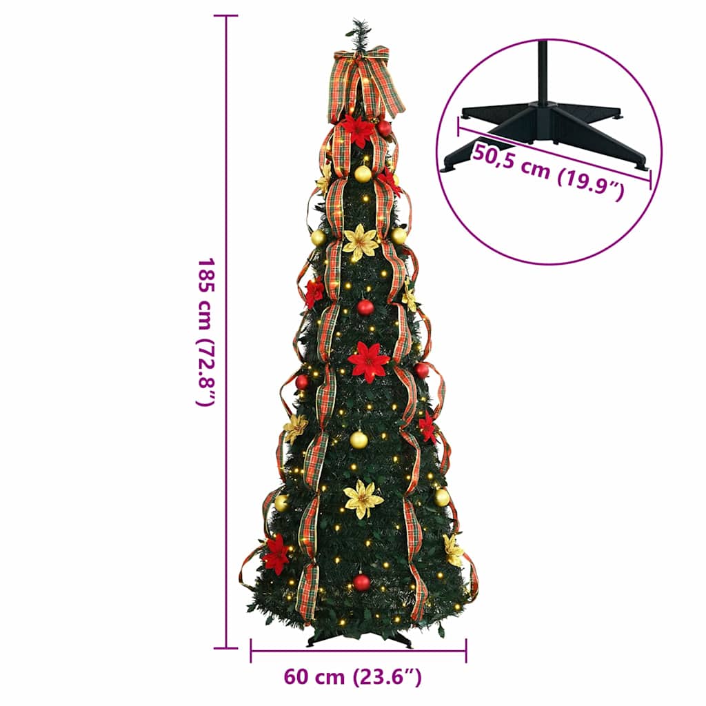 Sapin de Noël artificiel avec 150 LED Vert 180 cm PVC - XIOS