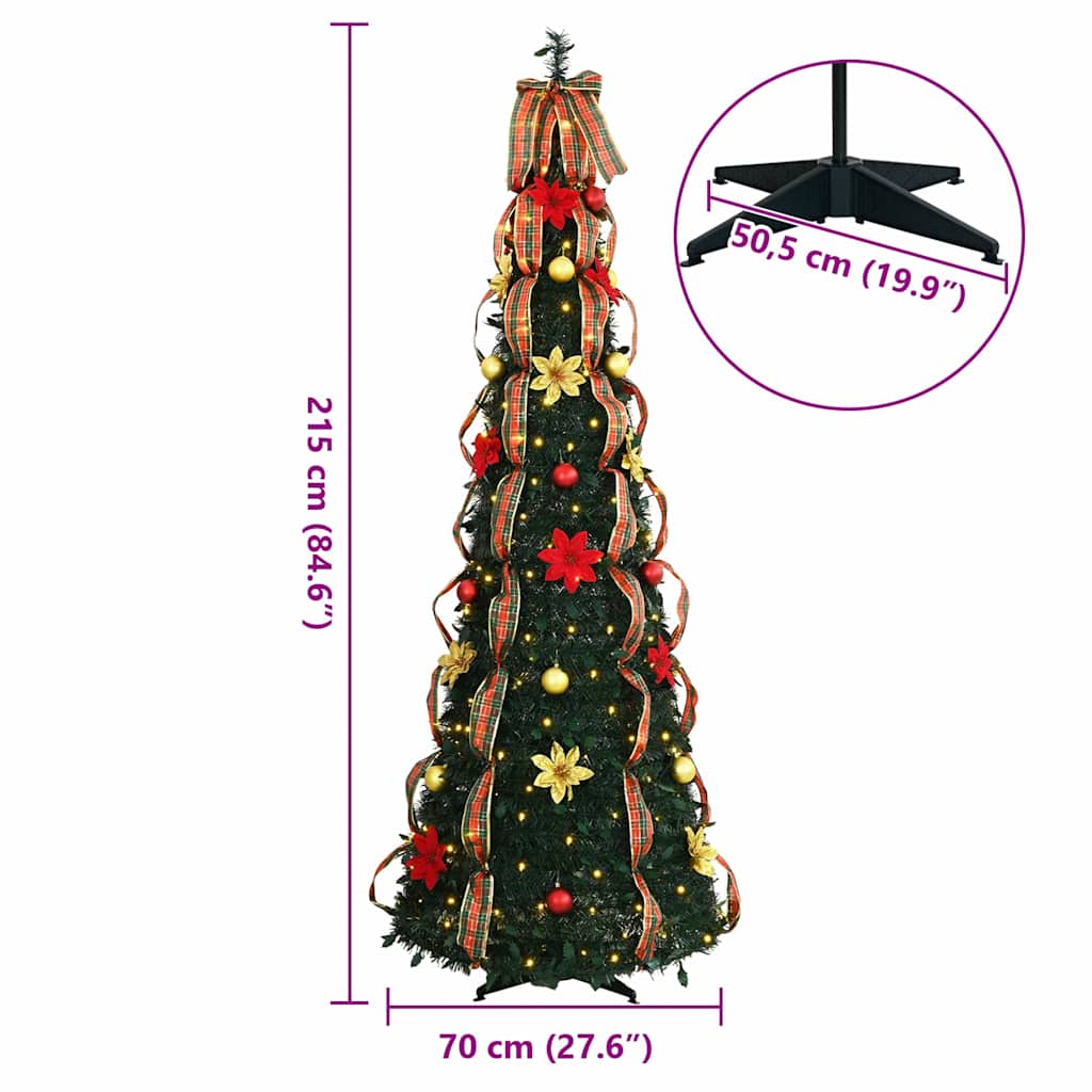 Sapin de Noël artificiel avec 200 LED Vert 210 cm PVC - XIOS