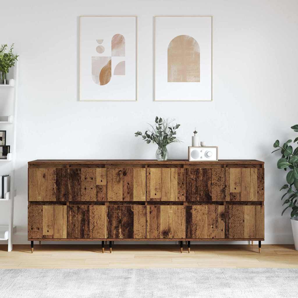 Buffets 3 pcs Bois ancien 180 x 35 x 70 cm Bois d'ingénierie - XIOS